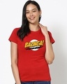 Shop Women's Red Bazinga Sheldon Slim Fit T-shirt-Front