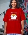 Shop Women's Red Being Cute is My Super Power Graphic Printed Oversized Plus Size T-shirt-Front