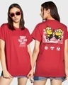 Shop Women's Red Best Buds Graphic Printed Boyfriend T-shirt-Front