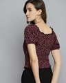 Shop Women's Red & Black All Over Floral Printed Crop Top-Full