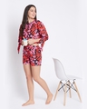 Shop Women's Red & Black All Over Floral Printed Nightsuit-Full