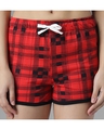 Shop Women's Red & Black Checked Lounge Shorts-Full