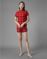 Shop Women's Red & Black Checked Lounge Shorts