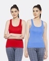 Shop Pack of 2 Women's Red & Blue Tank Tops-Front