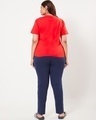 Shop Women's Red & Blue Typography Plus Size T-shirt & Pyjama Set-Design