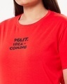 Shop Women's Red & Blue Typography Plus Size T-shirt & Pyjama Set
