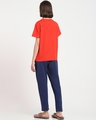 Shop Women's Red & Blue Typography T-shirt & Pyjama Set-Full