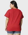 Shop Women's Red Bonjour Paris Graphic Printed Plus Size Boyfriend T-shirt-Design