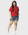 Shop Women's Red Bonjour Paris Graphic Printed Plus Size Boyfriend T-shirt-Full