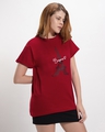 Shop Women's Red Bonjour Paris Graphic Printed Boyfriend T-shirt-Design