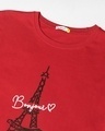 Shop Women's Red Bonjour Paris Graphic Printed Boyfriend T-shirt
