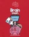 Shop Women's Red Brain Wash Graphic Printed Oversized T-shirt