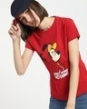Shop Women's Red Busy Doing Nothing Graphic Printed Slim Fit T-shirt-Front