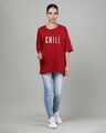 Shop Women's Red Chill Typography Oversized T-shirt-Design