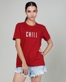 Shop Women's Red Chill Typography T-shirt-Front