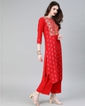 Shop Women's Red Colour Khadi Print Straight Rayon Kurta-Design