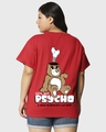 Shop Women's Red Cute But Psycho Graphic Printed Plus Size Boyfriend T-shirt-Design