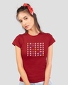 Shop Women's Red Diagonal Friends (FRL) Printed Slim Fit T-shirt-Front