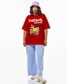 Shop Women's Red Emotional Baggage Graphic Printed Oversized Plus Size T-shirt-Full