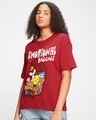 Shop Women's Red Emotional Baggage Graphic Printed Oversized T-shirt-Design