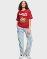 Shop Women's Red Emotional Baggage Graphic Printed Oversized T-shirt