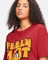 Shop Women's Red Feel'n Hot Graphic Printed Oversized T-shirt