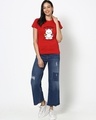 Shop Women's Red Find Your Balance Graphic Printed Slim Fit T-shirt-Design