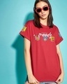 Shop Women's Red Friends & Feelings T&J Graphic Printed Boyfriend T-shirt-Front