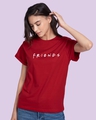 Shop Women's Red Friends Logo (FRL) Typography T-shirt-Front