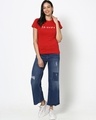 Shop Women's Red Friends logo Graphic Printed Slim Fit T-shirt (FRL)-Design