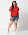 Shop Women's Red Friends Logo Typography Boyfriend Plus Size T-shirt-Full