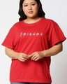 Shop Women's Red Friends Logo Typography Boyfriend Plus Size T-shirt-Front