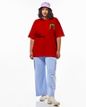Shop Women's Red Garfield Hates Mornings Graphic Printed Oversized Plus Size T-shirt-Full