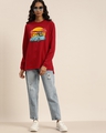 Shop Women's Red Graphic Print Oversized T-shirt