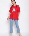Shop Women's Red Graphic Printed Loose Fit T-shirt