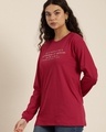 Shop Women's Red Graphic Printed Oversized T-shirt-Design