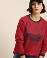 Shop Women's Red Graphic Printed Oversized T-shirt-Full