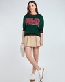 Shop Women's Green Typography Oversized Sweater
