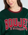 Shop Women's Green Typography Oversized Sweater