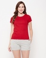 Shop Women's Red & Grey T Shirt & Shorts Set-Front