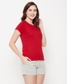 Shop Women's Red & Grey T Shirt & Shorts Set-Design