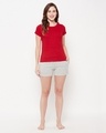 Shop Women's Red & Grey T Shirt & Shorts Set
