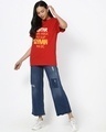 Shop Women's Red Gyaan Typography Boyfriend T-shirt-Full