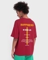 Shop Women's Red Happy State Typography Oversized T-shirt-Front