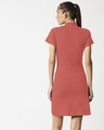 Shop Women's Red High Neck Slim Fit Ribbed Dress-Design