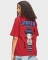 Shop Women's Red Hinata Hyuga Graphic Printed Oversized T-shirt-Front