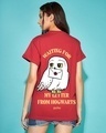 Shop Women's Red Hogwarts Letter Graphic Printed Boyfriend T-shirt-Front