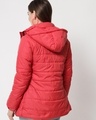 Shop Women's Red Hooded Puffer Jacket-Design