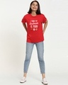 Shop Women's Red I Think My Soulmate Is Food Typography Boyfriend T-shirt-Design