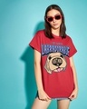 Shop Women's Red Labradorable Graphic Printed Boyfriend T-shirt-Front